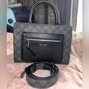 Nine West Black Logo Ceri Satchel Bag